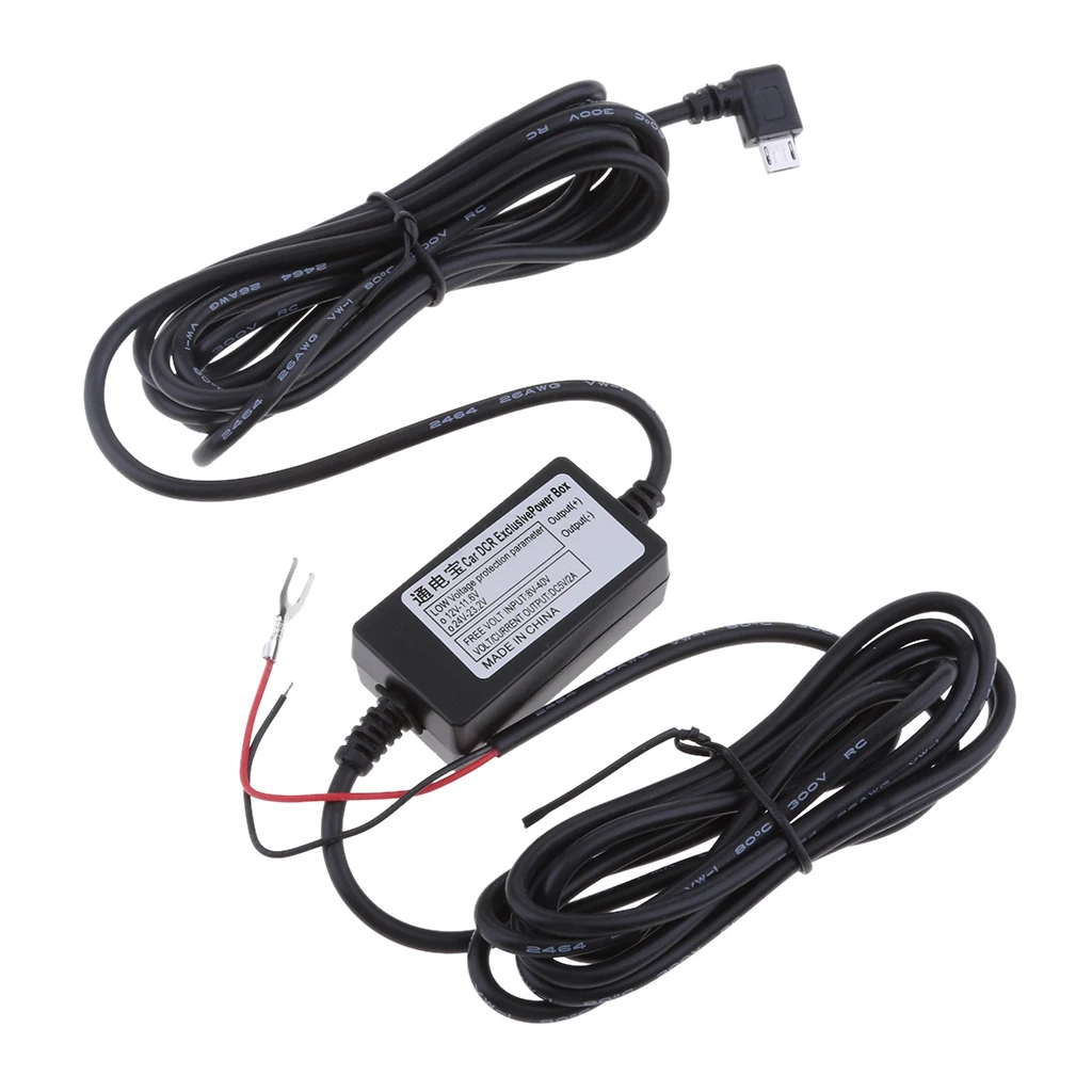Hard Cable Hidden Wiring 5V Mini USB Auto Charger Vehicle Power Supply Adapters Inverter Converters DC 12V 24V to DC 5V