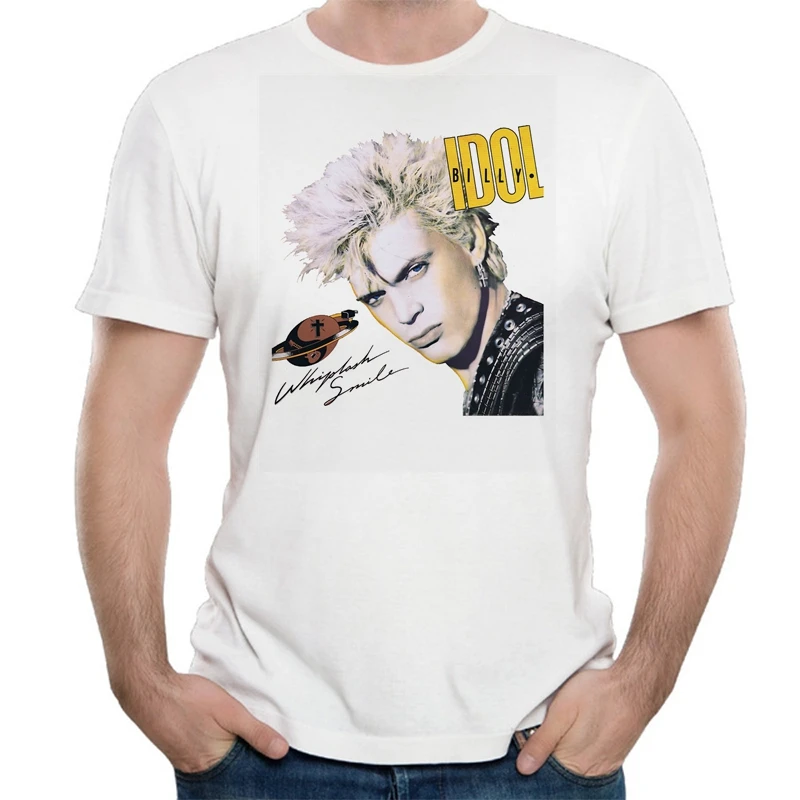 BILLY Idol Whiplash Smile Tour Мужская футболка с круглым вырезом низкая цена стимпанк 2017