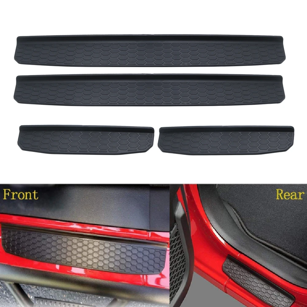 For 2018 Jeep Wrangler JK 4 Door Sill Scuff Plate Guard Plastic Door