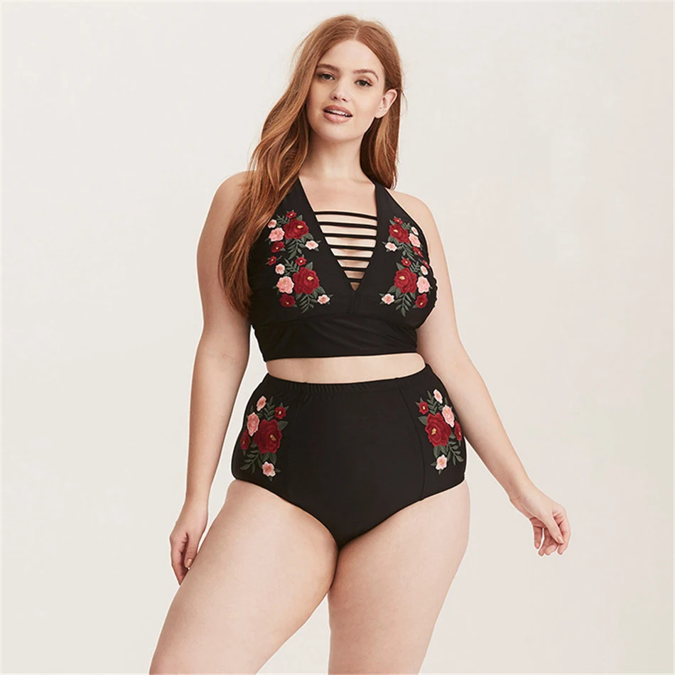 

2018 New Sexy Bikinis Women Swimsuit High Waisted Bathing Suits Swim Halter Push Up Bikini Set Plus Size Swimwear 5XL