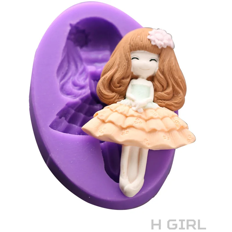 6 Стиль Обувь для девочек принцесса Силиконовые Помады Формы для тортов gumpaste шоколад глины конфеты формы детские партия торт украшения Инструменты xl241 - Цвет: H