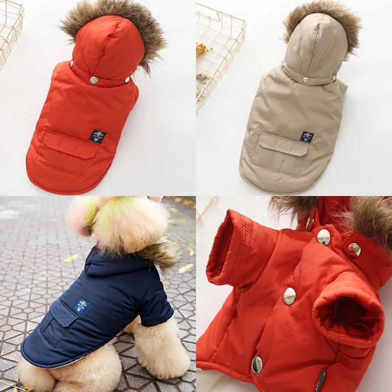 HSWLL Pet осень и зима теплая одежда для собак со шляпой пуховая куртка щенок Французский бульдог