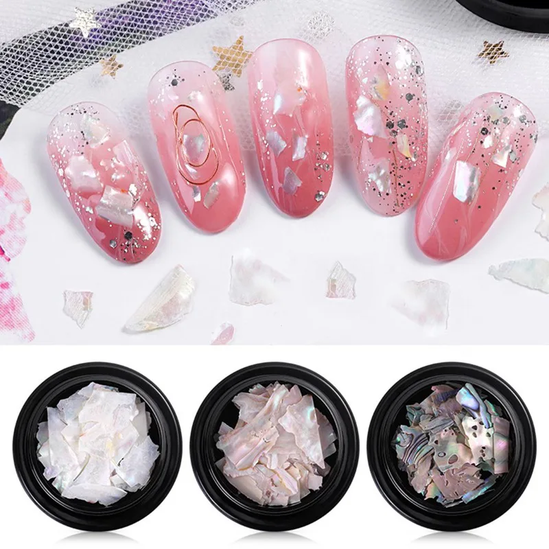 

Nail Art Abalone Shell Irregular Fragment 3D Charm Decoration Slice DIY Beauty Nail Decals For UV Gel Acrylic Nails