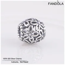 Браслет из стерлингового серебра 925 пробы, Очаровательная бусина, цветок, ходьба, цветок прелести бисер, аксессуары для ювелирных изделий kralen