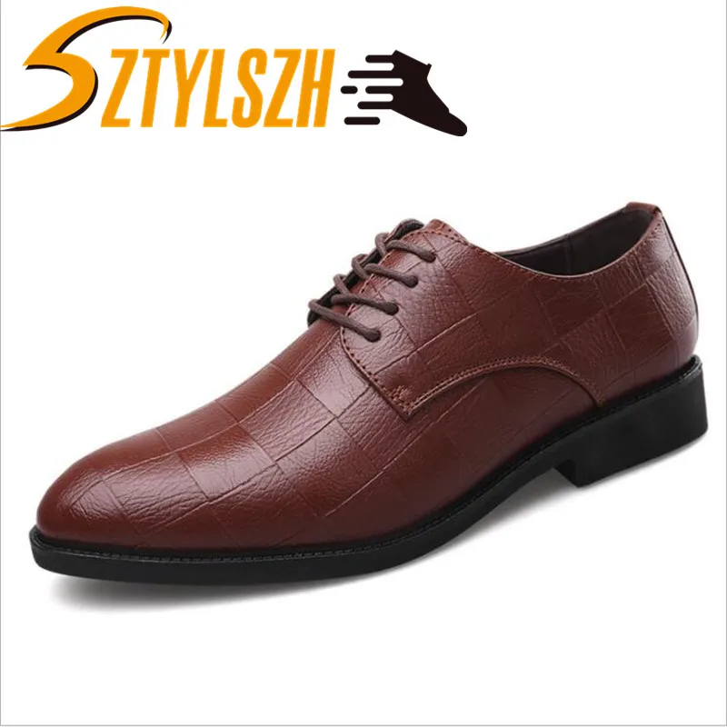 

New summer Fashion Business Men Casual Shoes Leather High Quality Men's brogue Flats Retro Carved British Style Dress Shoes 3848