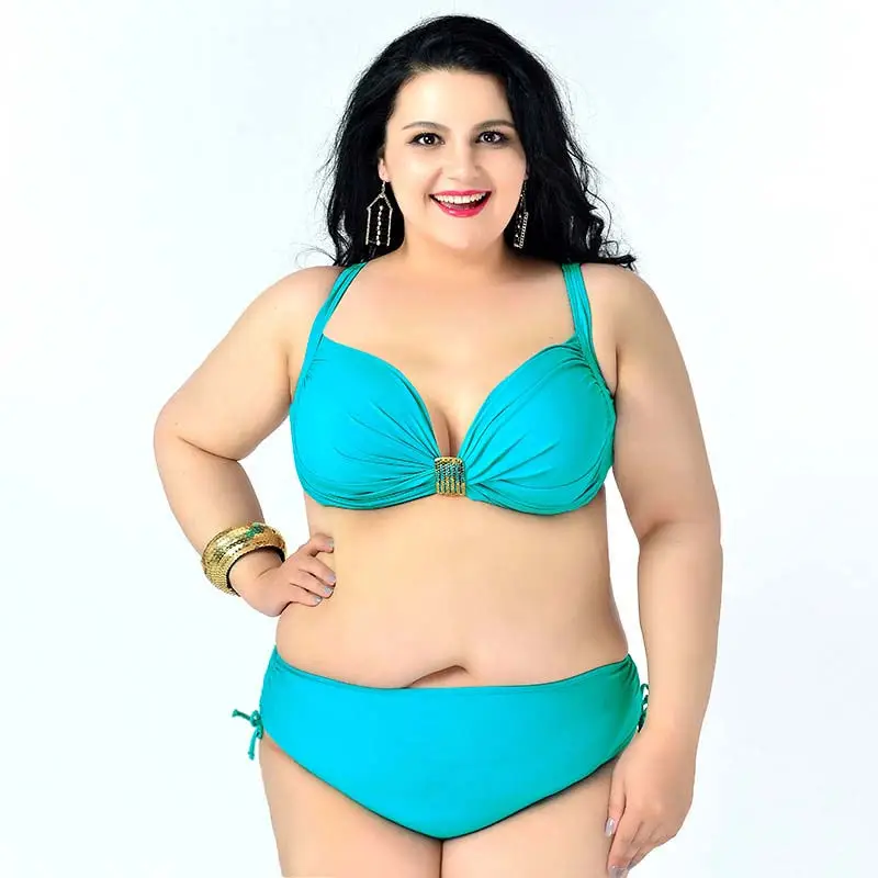 Sexy-2XL-6XL-Large-size-Solid-Two-Piece-