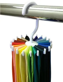 

[Free shipping] Rotatable White Plastic Hanger for Tie,Scarf,Belt (30 pieces/ lot)