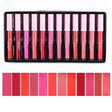 12 шт./компл. жидкая помада Краска матовая губная помада водонепроницаемый стойкий блеск для губ комплект губ макияж в подарок для девочки
