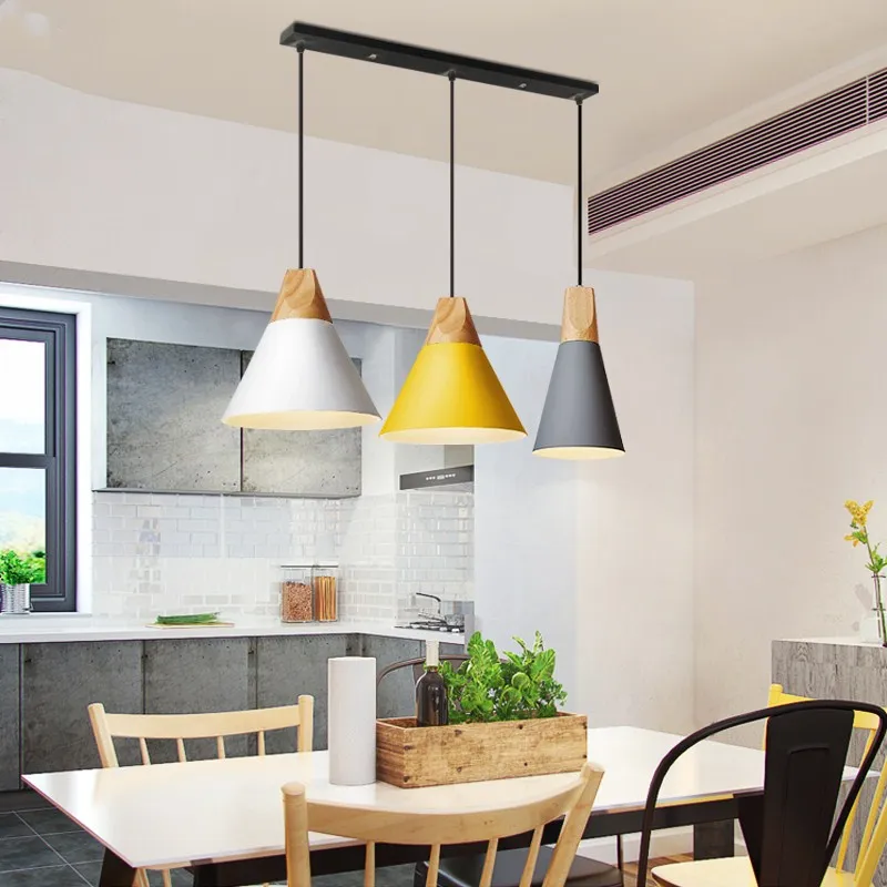 Современный скандинавский iPendant светильник Алюминий деревянный подвесной светильник для гостиной Кухня hanglamp светильник ing приспособление