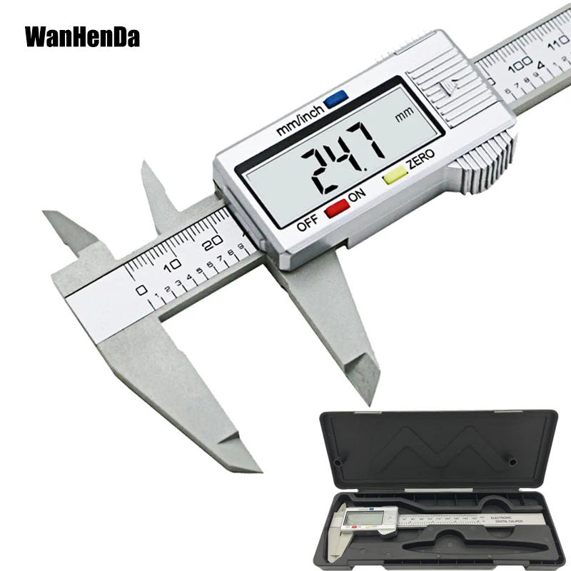 

New 6inch LCD 150mm Digital Electronic Carbon Fiber Vernier Caliper Gauge Micrometer Model Digital Calipers tool