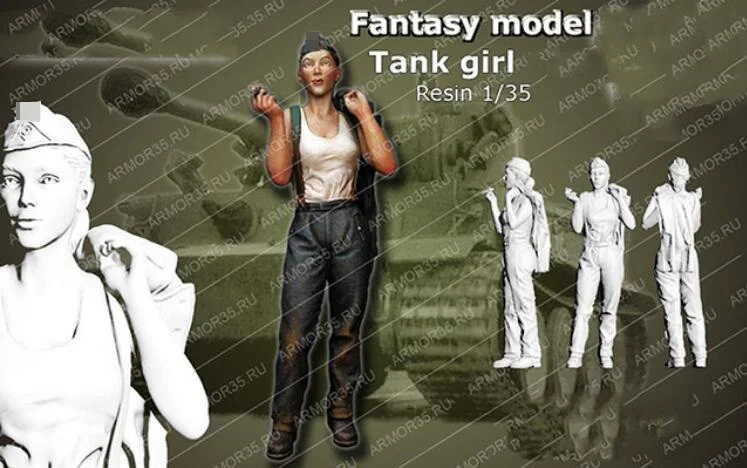 

1/35 Resin Figure Building Kit Tank Girl Tanker