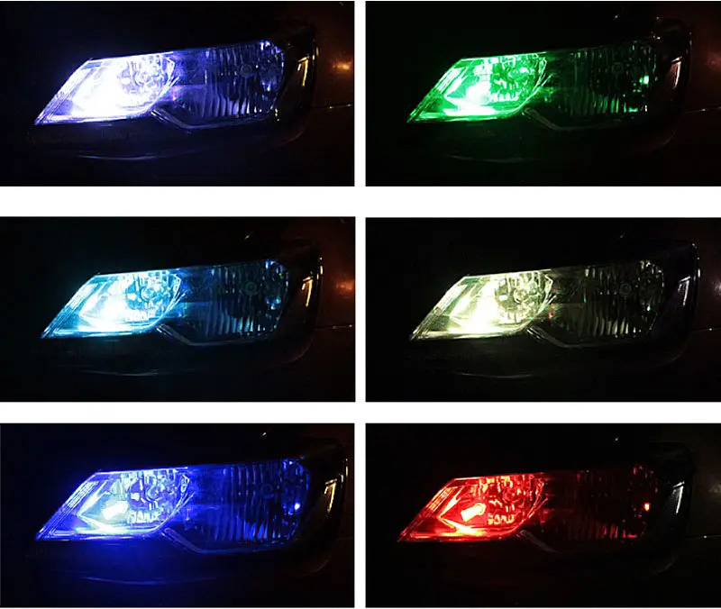 Светодиодные лампы T10 W5W RGB 2 шт. светодиодный светильник с дистанционным
