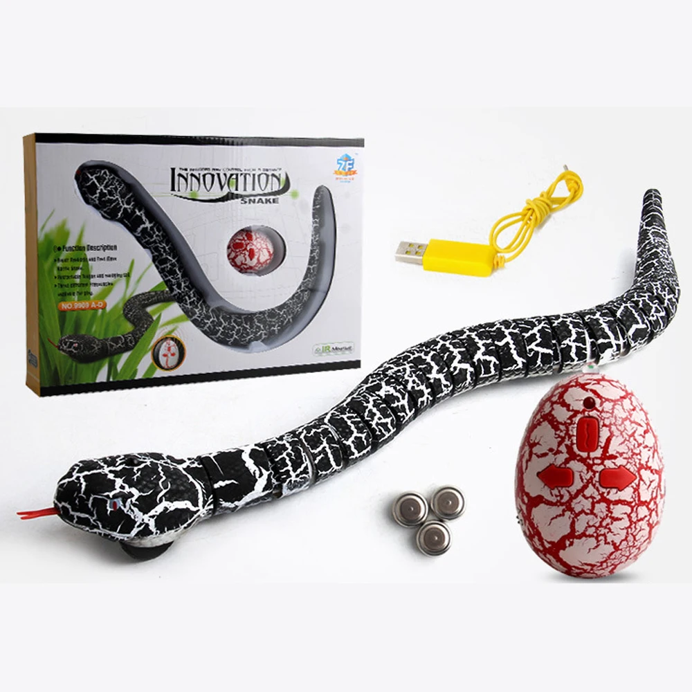 

RC Remote Control Snake Egg Rattlesnake Animal Trick Terrifying Mischief Rechargeable Electric infrared Snake Toys for Children