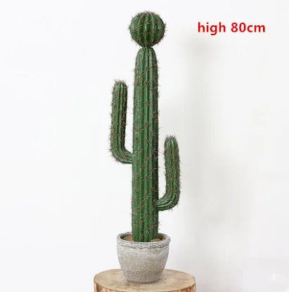 Scandinavian ins photographic props multi-fleshed cactus bonsai artificial plant potted home hotel decoration - Цвет: high 80cm