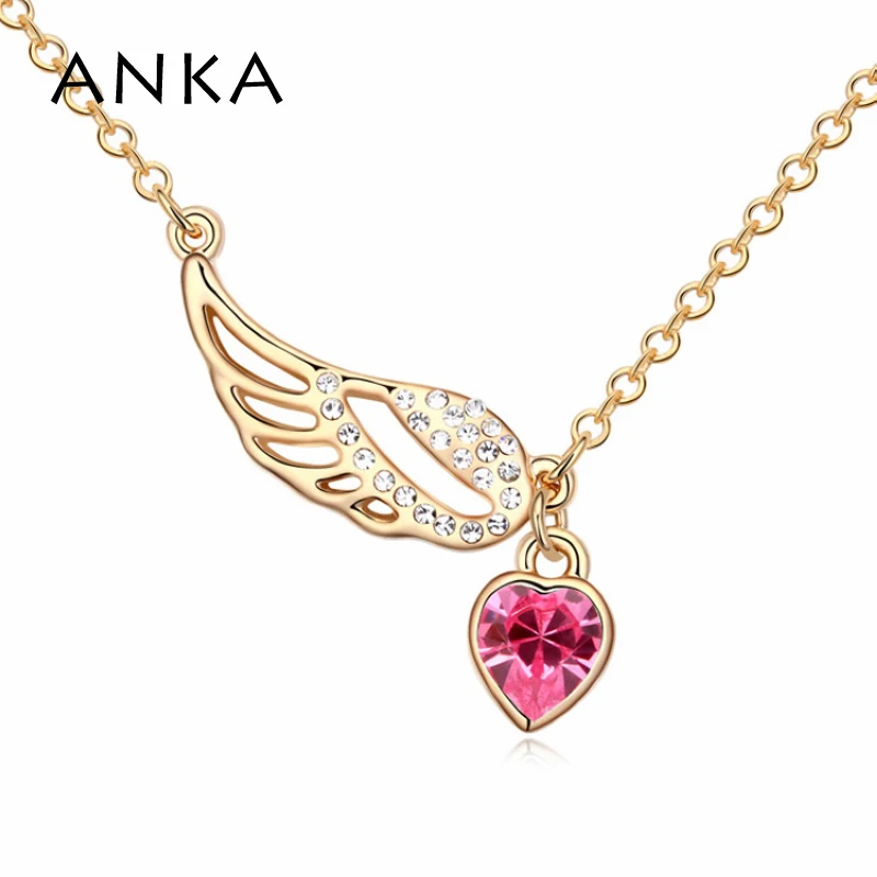 

ANKA tendy Wing with heart Crystal Chokers Necklace fine polishing mirror finish Main Stone Crystals from Austria #102301