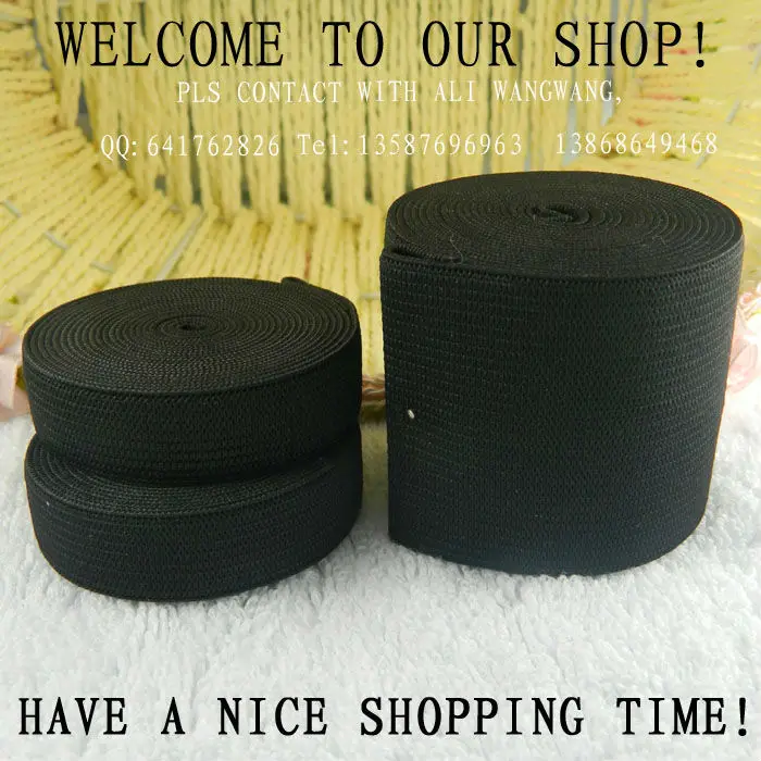 Free shipping! 30mm The thicken Black Knitting Elastic Tape, webbing