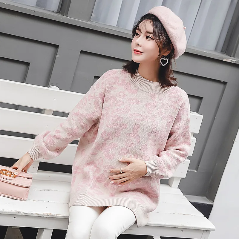 

Fashion Maternity Sweaters Thicken Warm Knitted Shirts Clothes for Pregnant Women 2018 Autumn Winter Loose Pregnancy Tops