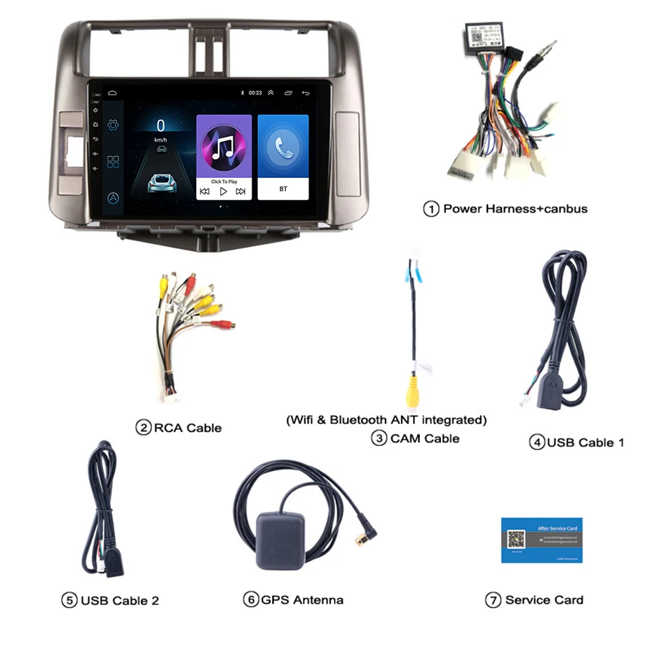 Best Hot sale 9 inch 2.5D IPS HD multi-touch screen Android 8.1 NAVI for Toyota PRADO 2009-2013 with Bluetooth USB WIFI support SWC 5
