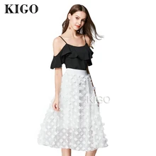 Сексуальная Длинная Цветочная сетчатая юбка плиссированная миди Тюлевая юбка Уличная одежда Boho женская элегантная летняя с высокой талией юбка-пачка KD2464H