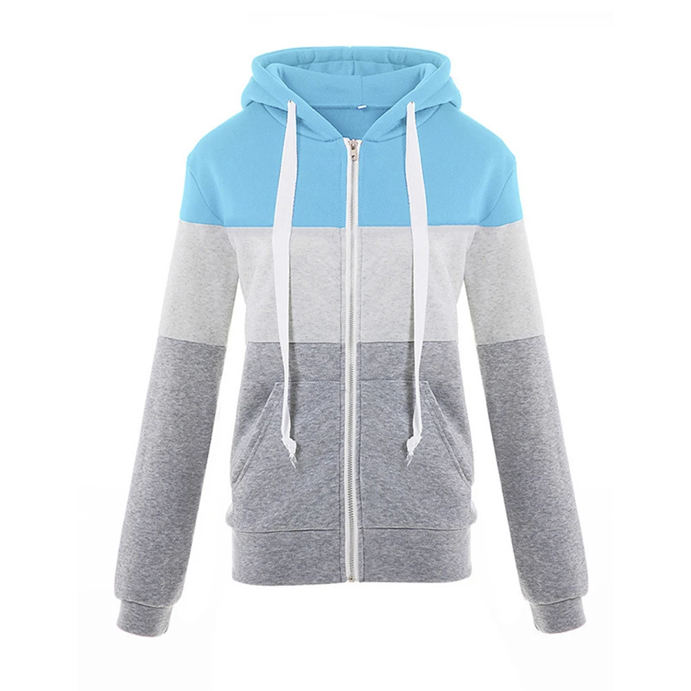 2018 Hoodies Women Casual Lady Sweatshirts Long Sleeve Loose All Match Pocket Autumn Winter Slim Patchwork Cute Hoodie Fashion