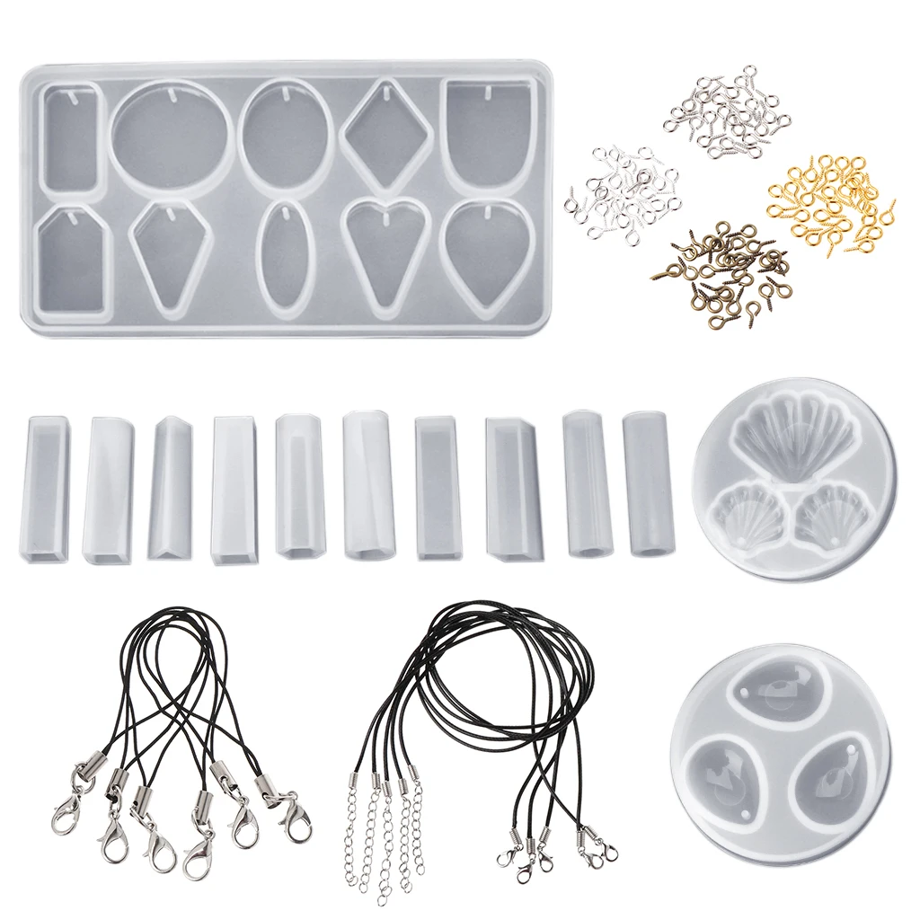 

Crafts Epoxy Mould Pendant Chain Jewelry Shell Water Drop Shape Making Model DIY Mold Parts Set Decoration
