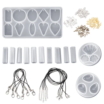 

Crafts Epoxy Mould Pendant Chain Jewelry Shell Water Drop Shape Making Model DIY Mold Parts Set Decoration