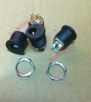 

50PCS/Lot DC022 DC022m 5.5*2.1MM Round hole screw nut DC socket/jack Female Connector
