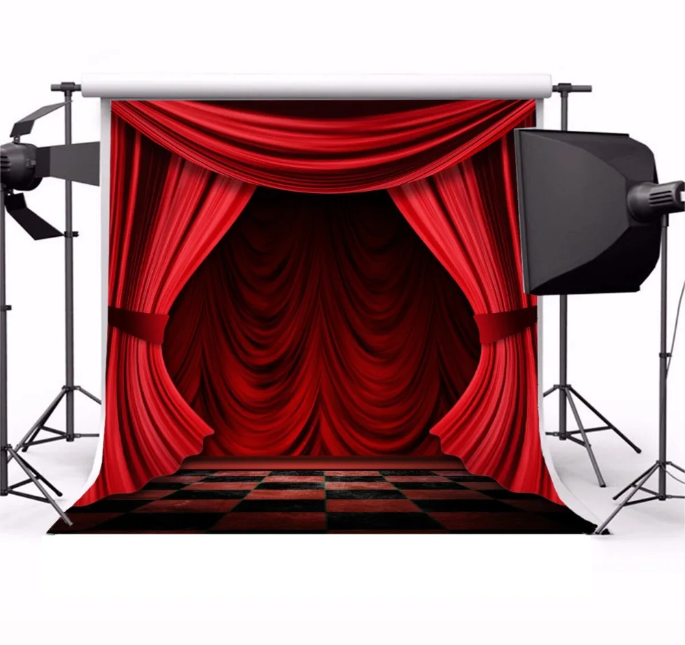 Laeacco Play Stage Curtain Scene Photography Background Customized Photographic Backdrops For Photo Studio