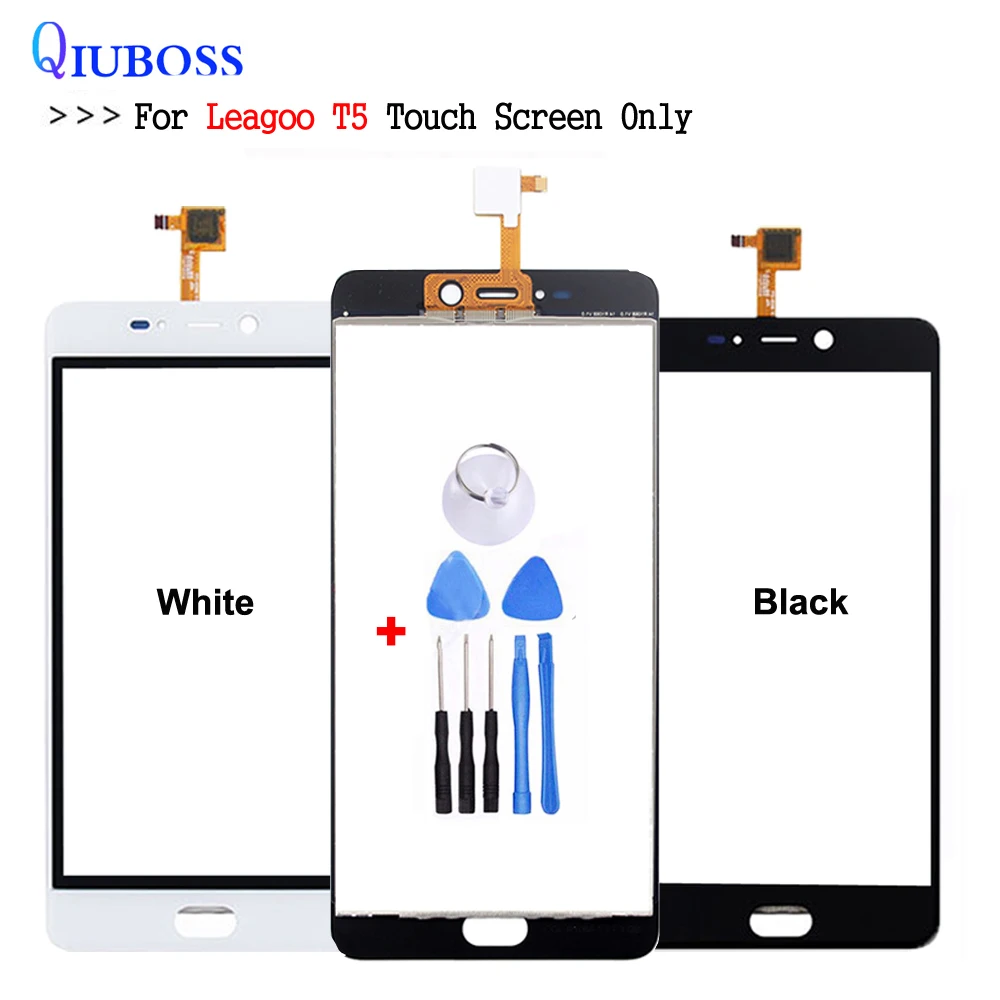 Стекло для сенсорного экрана Leagoo T5 черное/белое 100% гарантия новая стеклянная