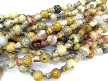 

high quality 10 SETS Crazy yellow agate 3 hole beads,T-Beads Set, Guru Beads, Prayer Beads, Mala Making Cones Beads, T hole set
