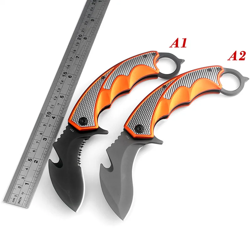 Цена Kkwolf Охота Karambit Ножи CS Go открытый складной нож бой выживания тактический Ножи коготь Кемпинг Средства ухода за кожей Шеи карман Ножи для шашл...