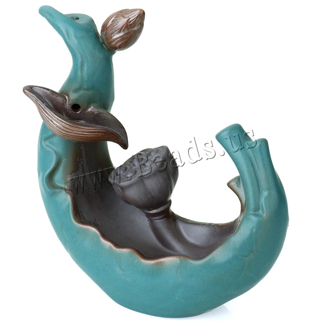 Backflow Incense Burner Smoke Waterfall Incense Holder Censer Lotus Flower With Led Light Ceramic Use In Home Office Teahouse