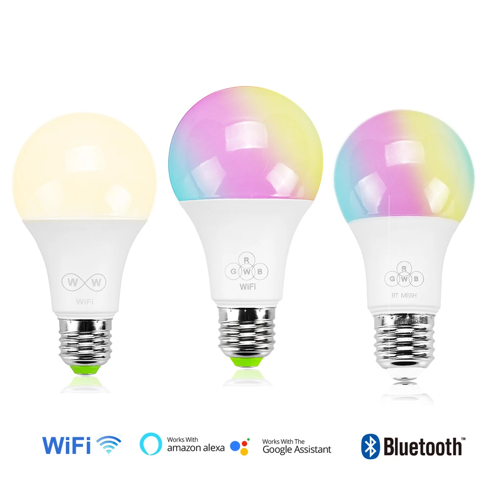 

E27 LED Bulb Lamp RGBW CCT Bluetooth WiFi wireless control for smart phone iOS Android 4.5W 6.5W Bulb Lamp 85-265V