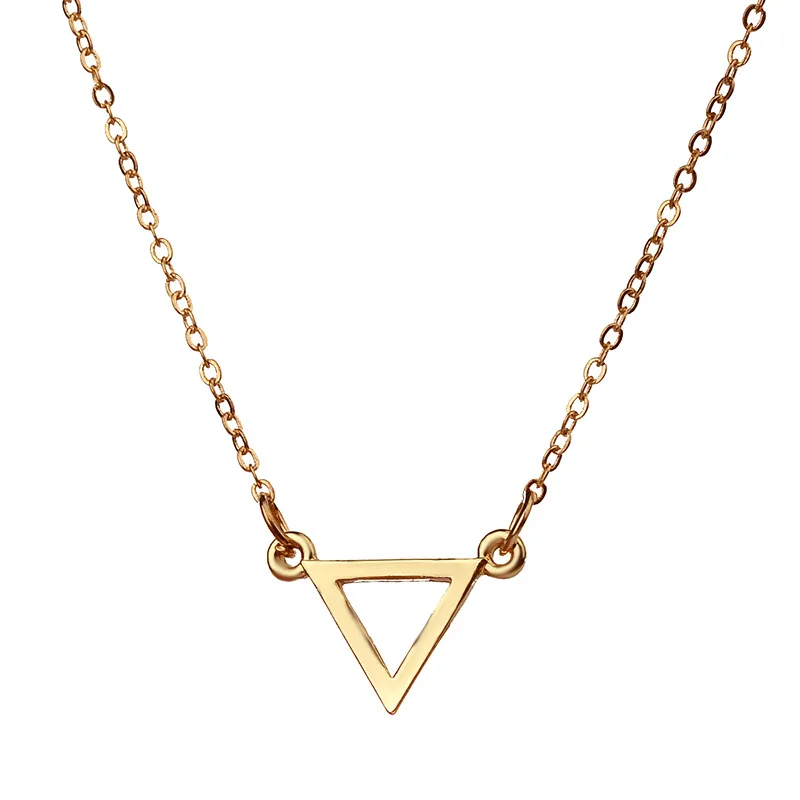 

small hollow triangle necklace triangle Geometric hexagon necklace simple polygon geometry V female male quadrilateral necklace