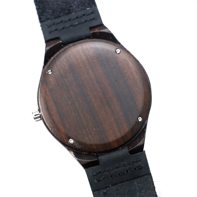 YISUYA Mens Wooden Wrist Watch Novel Bamboo Wood Creative Watches Black Genuine Leather Band Strap Quartz Males Watch relogio1 (7)