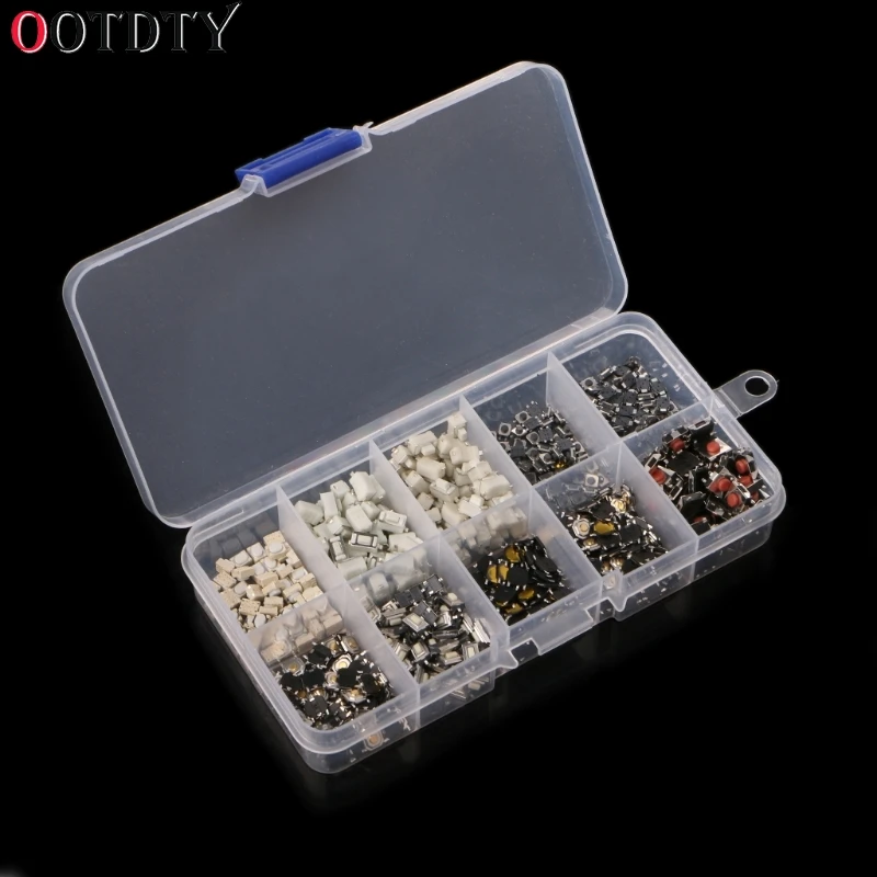 

500 Pcs 10 Value Momentary Tactile Push Button Switch Mini Micro PCB