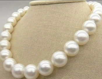 شراء$ بالجملة _ Jewelry_wig $ ضخمة 12-13 مللي متر الطبيعية جنوب البحر الجولة اللؤلؤ الأبيض قلادة بريق جيد