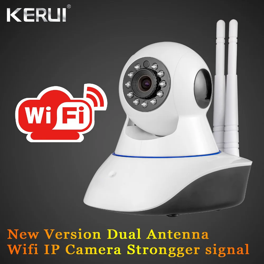KERUI W18 WIFI GSM SMS hogar sistema de alarma antirrobo cortina Sensor de movimiento inalámbrico sirena Solar cámara interior IP