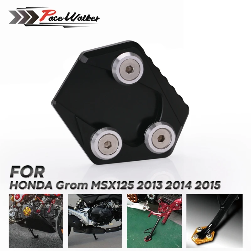 

Motorcycles Foot Side Kickstand Stand Extension Pad Support Plate For Honda MSX125 MSX-125 2013 2014