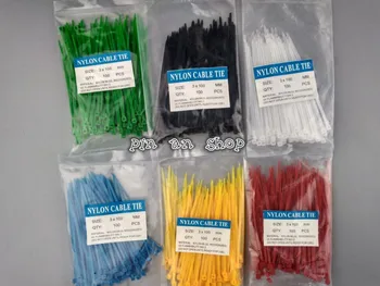 

600Pcs 3*100mm width 2.5mm Colorful Factory Standard Self-locking Plastic Nylon Cable Ties,Wire Zip Tie