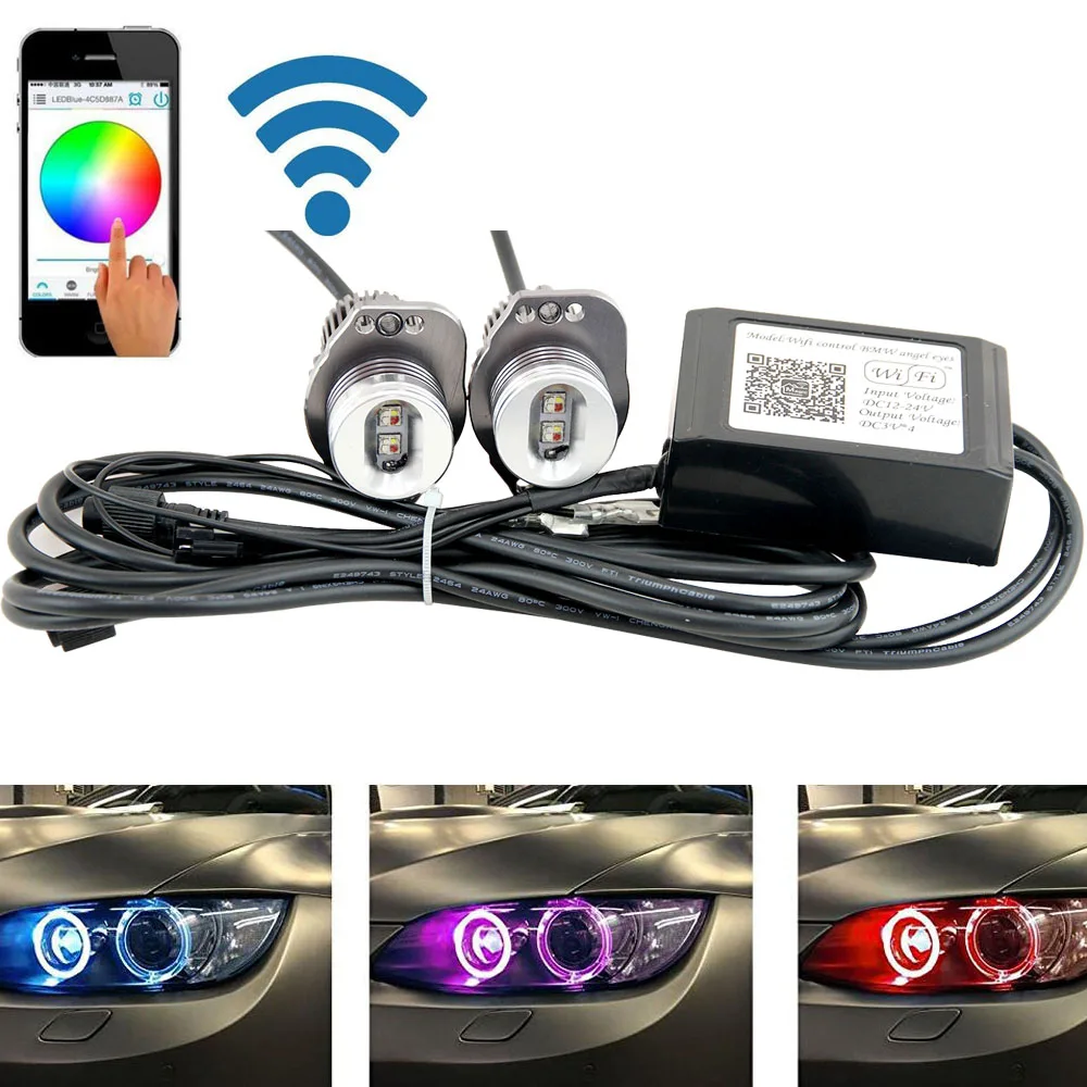 2X12W 24ВТ управление RGB Беспроводной доступ в интернет обломоки Cree СИД глаза Ангела гало света для BMW Е90 E91 325xi 325 спортивный модель 330i 328i 328xi 335i 335xi 2005-2008 2X12W 24ВТ управление RGB Беспроводной доступ в интернет обломоки Cree СИД глаза Ангела гало света для BMW Е90 E91 325xi 325 спортивный модель 330i 328i 328xi 335i 335xi 2005-2008
