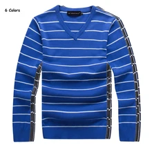 Мода осень длинный рукав мужской пуловер с вырезом в виде буквы V трикотажные свитера хлопок повседневные мужские свитера Мужская облегающая одежда