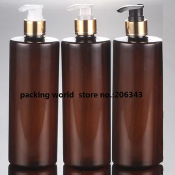 

500ml FEW COLORS PLASTIC ( PET) BOTTLE WITH TRANSPARENT/BLACK/WHITE PRESS PUMP GOLD COLLAR FOR SHAMBOO/LOTION/EMULSION PACKING