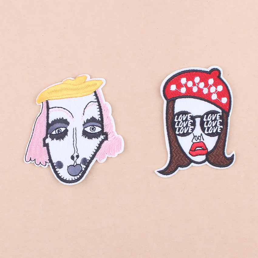 

Prajna DIY Beauty Women Patch Sew Iron On Parches Bordados Embroidery Patch Applique Dress Stripes Clothes Cartoon Funny BrandD1