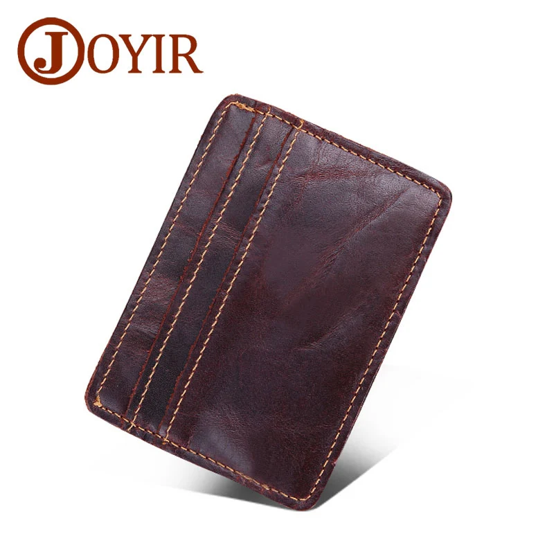 

JOYIR Genuine Leather Unisex Business Card Holders Mini Wallet Bank Credit Card Case ID Holders Men Women cardholder porte carte