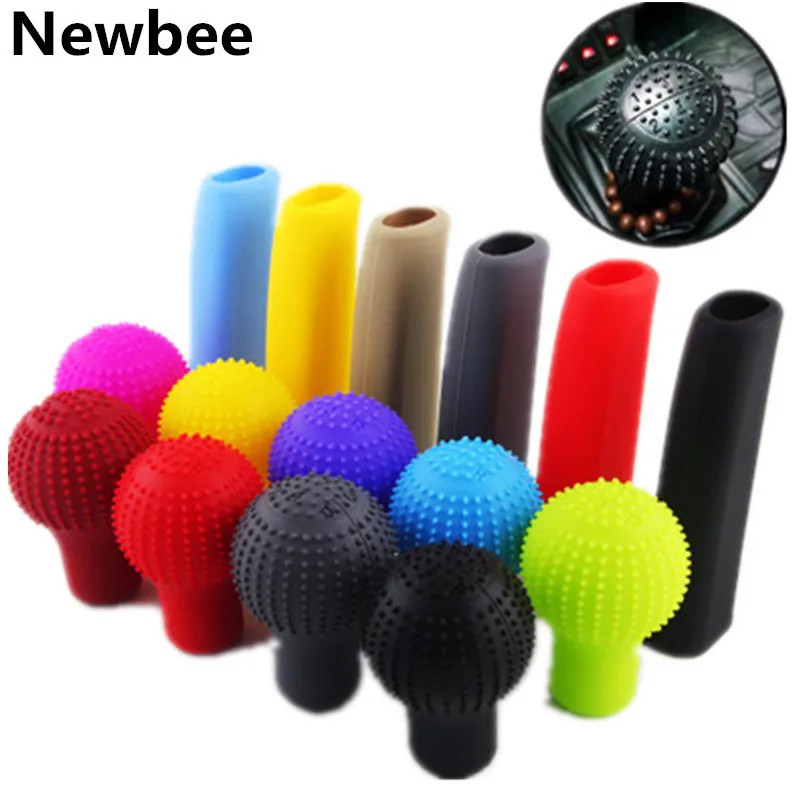 

Universal Manual Car Gear Shift Knob Collars Protective Cover Case Anti Slip Soft Silicone Car Hand Brake Grip Handbrake Cover