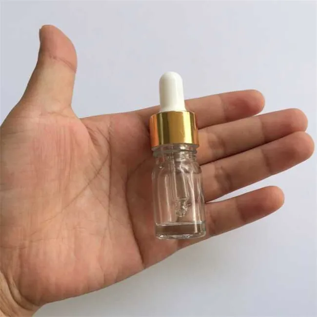 Transparent clear Mini glass dropper bottle Esssentail Oil Packaging e liquid