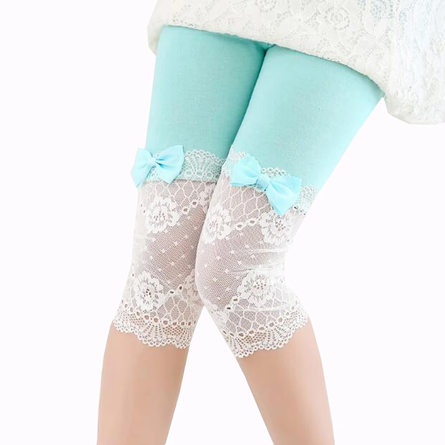 Little Kids Pants Summer Girls Modal+lace Calflength Leggings Short
