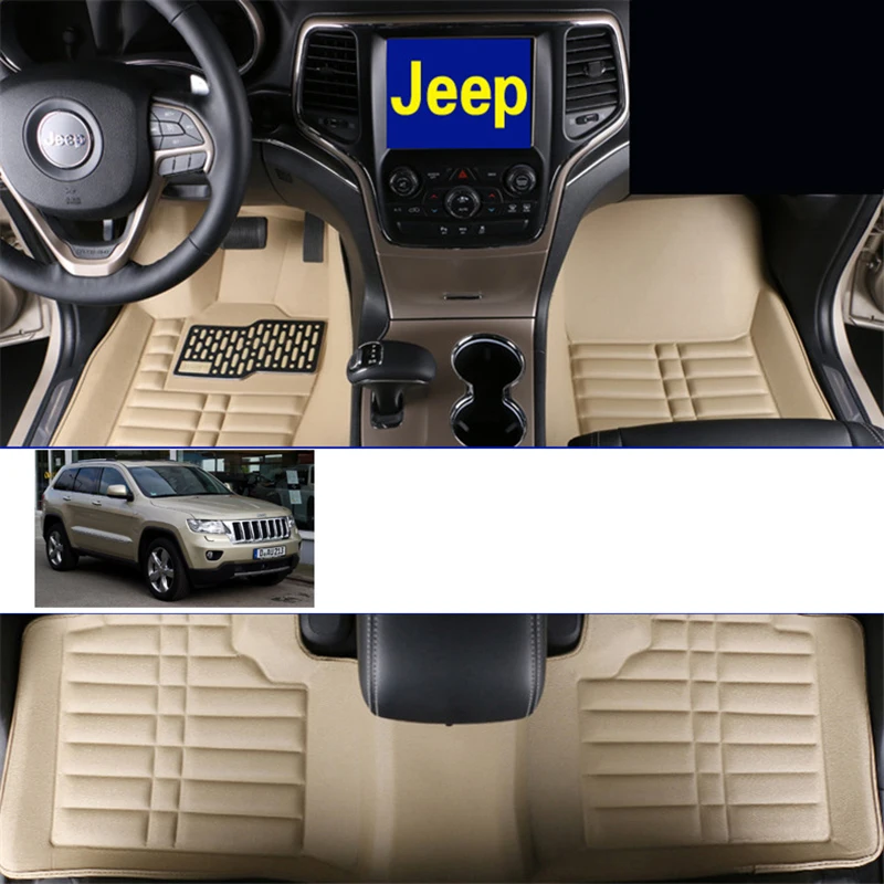 lsrtw2017 fiber leather car interior floor mat for jeep grand cherokee