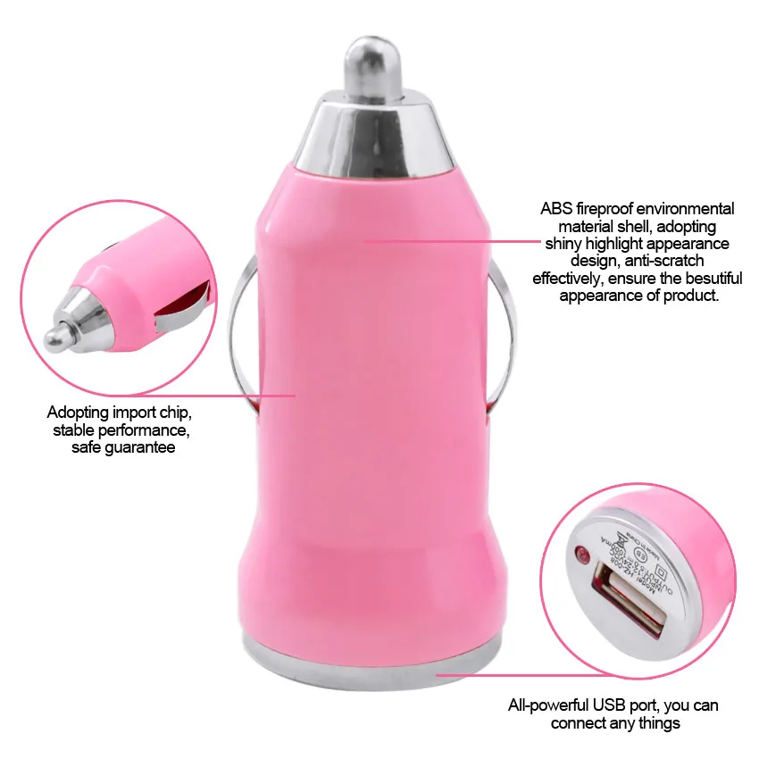 Car Charger USB Car Charger Digital 5V 1A Aluminium Fast Charging Voltage quick charge 3.0 fast charger For Iphone 6s 6plus SE (6)